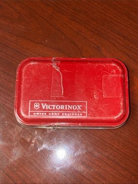 Victorinox Red Rectangular Metal Tin with Logo